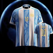 Lionel Messi No. 10 Argentina Retro-Style Soccer Jersey – Unisex Breathable, Quick-Dry Y2K-Style Summer Crew-Neck T-Shirt 5XL