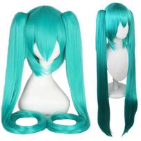 110cm Cosplay perukas Aqua Pink Anime Ilgi sintetiniai plaukai su segtukais 2 kasos Lolita perukas Helovinui 1pc&42inches blue