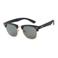 Madingi Metaliniai Klasikiniai Vairavimo Akiniai nuo Saulės Spalvoti Veidrodiniai Sulankstomi Akiniai nuo Saulės Vyrams ir Moterims Sulankstomi Nešiojami Akiniai nuo Saulės polarized gray