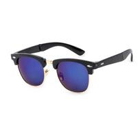 Madingi Metaliniai Klasikiniai Vairavimo Akiniai nuo Saulės Spalvoti Veidrodiniai Sulankstomi Akiniai nuo Saulės Vyrams ir Moterims Sulankstomi Nešiojami Akiniai nuo Saulės polarized blue