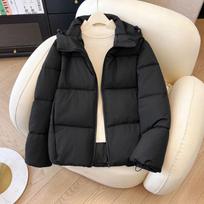 25 new solid color hooded windproof and anti-fouling down cotton cotton jacket short small bread jacket winter jacket XL juoda