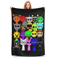 Incredibox Sprunki Antklodė Flanelinė Visų Sezonų Siaubo Žaidimas Daugiafunkcinė Šilta Mesti Antklodė Namams Lauke Pliušinė Plona Antklodė 75x100cm 30x40in gray