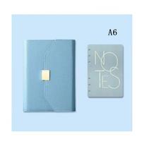 A6/A5 Binder Notebook Agenda Planner Loose-leaf Refillable Notebook Leather Cover Office Supplies Travel Journal Notebook gray