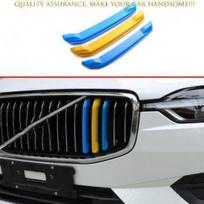 For Volvo XC60 2018-2024 3-Color Front Grille Grill Mesh Strip Cover Trim 3PCS gray