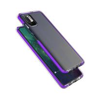 Spring Case skaidrus TPU dėklas spalvotu rėmeliu „Xiaomi Redmi Note 10 5G“ / „Poco M3 Pro“, juodas
