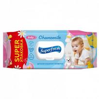 Drėgnos servetėlės kūdikiams su ramunėlių ekstraktu Superfresh, 120 vnt.