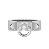 Hermes Collier De Chien Small Design Cool Style Ring Unisex ring Silver H115607BV000 Box,53 white