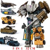 Haizhixing 5 IN 1 Transformuojamas Robotas Automobilis Žaislai Anime Devastator Lėktuvas Tanko Modelis KO Berniukų Sunkvežimių Kolekcija Vaikų Suaugusiųjų Dovana