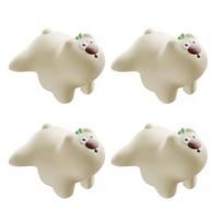 4Pcs Animal Furniture Corner Protector Anti-collision Baby Proof Soft PVC Self-adhesive Bear Cat Duck Table Right Angle Sharp Edges Corner Bear beige