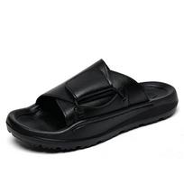 Men's Summer Non-Slip Genuine Leather Flip-Flops for Outdoor and Beach Wear 41 juoda