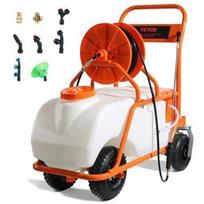 Mobilus akumuliatorinis purkštuvas ant ratų – 60 L talpa, 12 V, 0–90 PSI, 4,1 l/min, ilga žarna