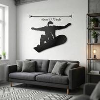 Snowboard Rotating Hook Wall Art, Stainless Steel Man Cave Decor & Gift 16inch