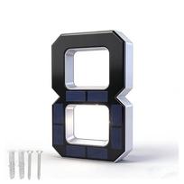 23CM Saulės energija varomi namo numerio žibintai Namo ženklas Šviesos jutiklis LED Adreso ženklas Saulės energijos namo numerio ženklas LED adreso numeris lauko reikmėms 1500mAh