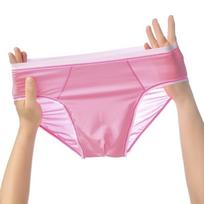 Men's Summer Ice Silk Breathable Comfortable Skin Soft Waist Triangle Briefs 4XL ryškiai rožinės spalvos
