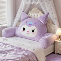 Children's Bedroom Cartoon Tatami Cushion – Soft, Upholstered, Anti-Collision Pillow for Headboard-Free Girls' Rooms (2026 New) Fits 0.9-1m Bed (90x45cm) Removable Cover gray