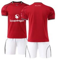 Manchester United Home Football Uniform Set Fan Version Short-Sleeved Kids Jersey No. 8 Bruno Fernandes No. 7 Cristiano Ronaldo Garnacho 3XL