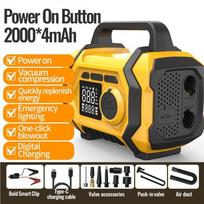6 in 1 Car Jump Starter 15V with LED SOS Light Air Pump Portable High Pressure Air Compressor For Car/Motorcycle/ Bicycle ATJ-201 -B- orange