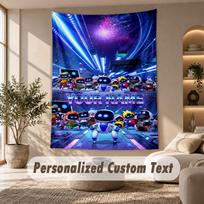 Astro Bot Tapestry, Personalized Custom Text, Wall Hanging Tapestry For Living Room Home Wall Decor 130cmx150cm
