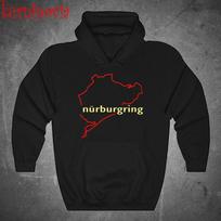Hoodie-Laisvalaikio megztinis NURBURGRING Vokietijos lenktynių trasa Juodas Dydis nuo S iki 3XL XXXL gray