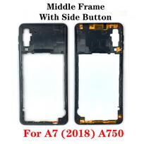 For Samsung A7 2018 A750 Middle Frame Housing Bezel Plate With Side Button Repair Parts juoda