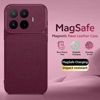 Prabangus PU odos rašto magnetinis belaidžio įkrovimo dėklas telefonui Magsafe Xiaomi 17T 17 15T 15 14T 13T Pro itin minkštas dangtelis Xiaomi 17T Pro