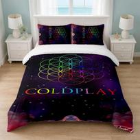 Coldplay Bedroom 3Pcs Bedding Set Soft Bed Sheet Pillowcases Home Bedding Decoration 135cmx200cm white