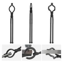 VEVOR Blacksmith Tongs, 45.7 cm 3 PCS, V-Bit Bolt Tongs, Wolf Jaw Tongs and Z V-Bit Tongs, Carbon Steel Forge Tongs with A3 Steel Rivets 46.1 x 6.8 x 1.8 cm