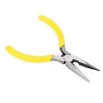 5 Inch Needle Nose Pliers Rustproof High Carbon Steel Pliers with Skid Resistant Ergonomic Rubber yellow