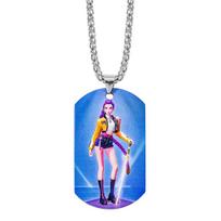 1pc KPop Demon Hunters Rumi Mira Zoey Blue Tiger Stainless Steel Pendant Necklace Unisex Fashion Chain Jewelry Fans Gift blue