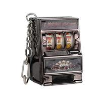 Mini Gambling Slot Machine Key Chains Creative Arcade Pocket Fruit Lucky Jackpot Gadget Antistress Toy Funny Games Keychain Ring KTJ juoda