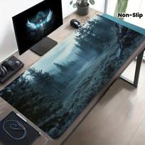 Desk Setup Mouse Pad Gaming Desk Mat Large Cloth Surface Non Slip Rubber Base PC Laptop Keyboard 400x800x2mm gray