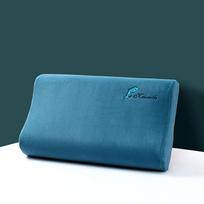 Velvet Wavy Shape Memory Pillow Cases Silica Gel Pillow Special Pillowcase Soft And Comfortable Neck Cushion Cover Child Adult 40x60cm blue