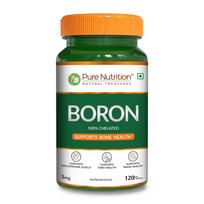 Pure Nutrition Boron 3mg, 120 Veg Capsules | 100% Chelated Boron Supplement for Bone Strength, Joint Support, Cognitive Health & Hormonal Balance