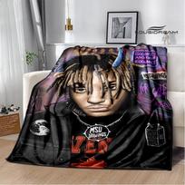3D reperis Juice Wrld 999 Retro spausdinti pledai Flanelinis šiltas pledas Minkštas jaukus pledas Kelioniniai pledai lovos užtiesalai Gimtadienio dovana 75x90cm gray