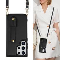 Wrist Strap Crossbody Case for Samsung Galaxy S25 Edge S24 Ultra S23 Plus S22 Fe A56 A36 A07 A06 A17 A26 Leather Wallet Cover Galaxy A56