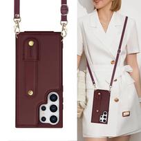 Wrist Strap Crossbody Case for Samsung Galaxy S25 Edge S24 Ultra S23 Plus S22 Fe A56 A36 A07 A06 A17 A26 Leather Wallet Cover Galaxy A36 bordinė