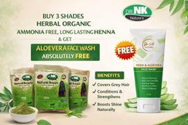 Natural Henna Powder for Hair Color & Conditioning (100% Pure Heena) + FREE Neem & Aloe Vera Face Wash – Herbal Hair Dye, Grey Coverage & Hair Ca beige