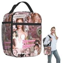 Ariana Grande Insulated Lunch Bag for Women Children Portable Food Boxes Thermal Lunch Box Tote One Size gray