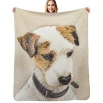 Parson Jack Russell Terrier Throw Blanket Warm Napping Blanket for Office Couch Bed 100cm*130cm