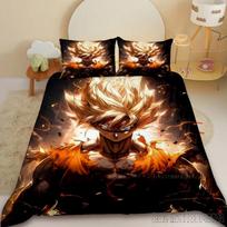 Anime Popular Dragon Ball Goku Child Bedding Set Baby Duvet Cover Sets Bedclothes Twin Single King Kids Adult Gift 140*200cm/55x79in Single/Twin 3pcs
