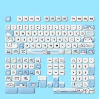 Xiaomi Mount Fuji Custom MOA Profile PBT klavišų dangteliai 132 klavišų klaviatūros klavišų dangteliai Dažų sublimacijos klavišų dangteliai Cherry MX jungikliams Žaidėjų klaviatūrai
