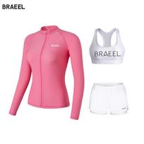 Korean Women's Long Sleeve Snorkeling Swimsuit - Quick Dry, Sun Protection, Jellyfish Resistant. XXL (130-145 jin)
