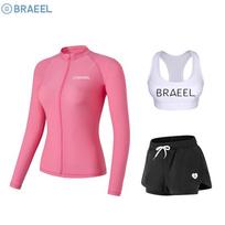 Korean Women's Long Sleeve Snorkeling Swimsuit - Quick Dry, Sun Protection, Jellyfish Resistant. M (95-108 jin)