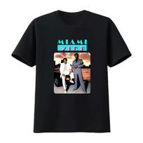 Miami Vice V3 Marškinėliai Balti Filmo Plakato Dizainas Streetwear Vyriški Drabužiai ir Moteriški Drabužiai Marškinėliai 2026 Vasaros Nauji Marškinėliai 140 black
