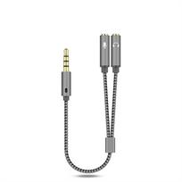 Male Mic Audio Cable 3.5mm Female AUX Cable Y Splitter Cable 1 Male to 2 Female Cable Converter pilka spalva