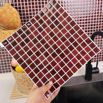 Lipnios sienų plytelių lipdukai 3D mozaikos raštas Keramikos išvaizda Nulupkite ir priklijuokite plytelės Vandeniui atsparūs plytų sienų lipdukai white