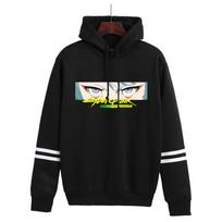 Cyberpunk Trendy Print Hoodie - Autumn/Winter, Plus Velvet, Unisex, Hooded Sweatshirt S black