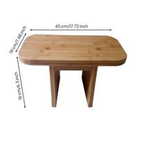 Bamboo Meditation Stool Compact Bench Comfortable for Meditators beige