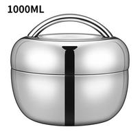 Durable Double Layer Stainless Steel Bento Box Apple Shape With Lid For Working Professionals 1000ml