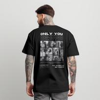 Individualizuoti nuotraukų koliažo marškinėliai Su pasirinktu žinute Poros metinių dovana T-shirt S gray